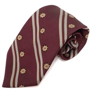 Wembley Vintage Retro Burgundy Striped 60's 70's Necktie Neck Tie